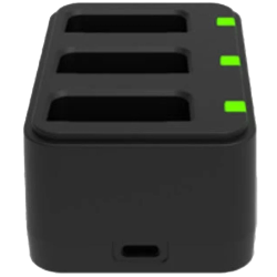 Зарядное устройство для аккумулятора/ 3-Slot battery charger of WD10, Power Supply order separately: 100~240VAC, 12VDC, 3A.