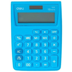 Калькулятор настольный Deli E1122/BLUE синий 12-разр.
