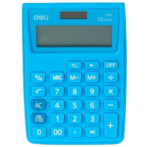 Калькулятор настольный Deli E1122/BLUE синий 12-разр.