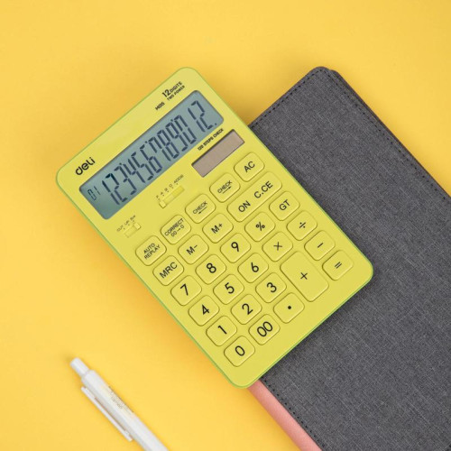 Калькулятор настольный Deli Touch EM01551 желтый 12-разр.