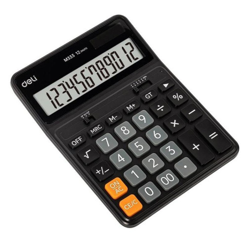 Калькулятор настольный Deli Askend EM333 черный 12-разр.