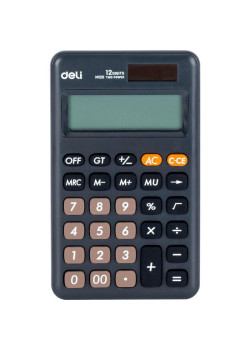 Калькулятор карманный Deli EM120BLACK черный 12-разр.