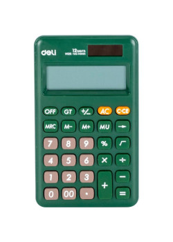 Калькулятор карманный Deli EM120GREEN зеленый 12-разр.