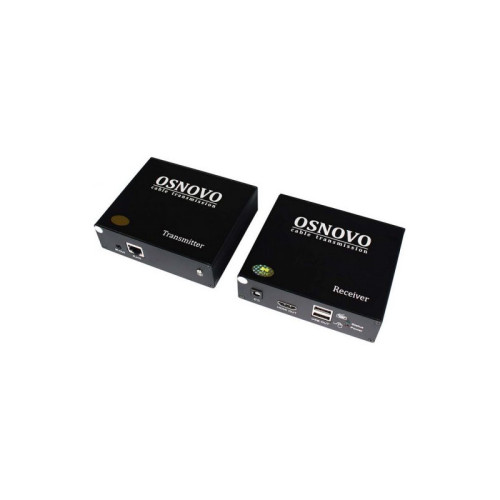 Приёмник/ OSNOVO Комплект для передачи HDMI, 2xUSB(клавиатура+мышь) и ИК управления по сети Ethernet, 