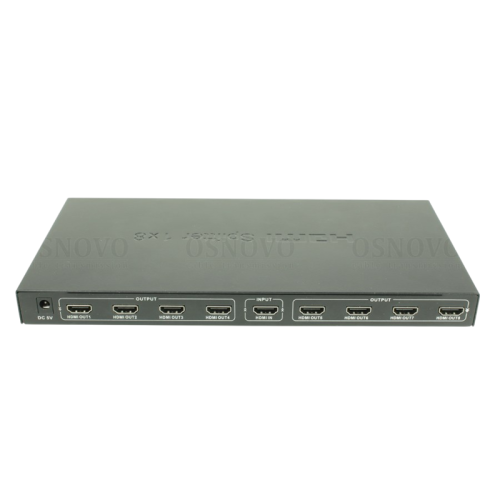 Разветвитель/ OSNOVO Разветвитель сигнала HDMI (1вх./8вых.). Максимальное разрешение 4K2K(30Гц). Поддержка 3D и HDCP. Скорость передачи данных до 10,2Гбит/с.