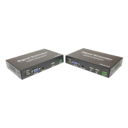 Комплект/ OSNOVO Комплект для передачи VGA, USB, RS232 и аудио по кабелю витой пары до 120м. Максимальное разрешение сигнала до 1920x1080(60Гц). Порты USB предназначены только для подключения клавиатуры и мыши