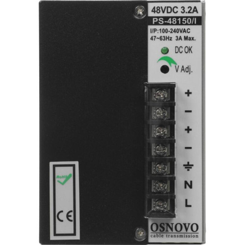 Блок питания AC/DC Osnovo PS-48150/I 45В 53В 150Вт Блок питания AC/DC Osnovo PS-48150/I 45В 53В 150Вт