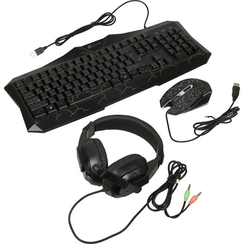 Комплект Oklick HS-HKM100G IMPERIAL (клавиатура, мышь, гарнитура) черный (489352)