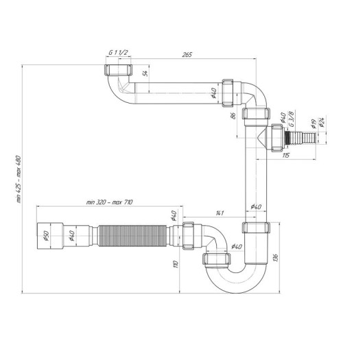 Franke 112.0006.414/ Better, Сифон стандартный 1,5