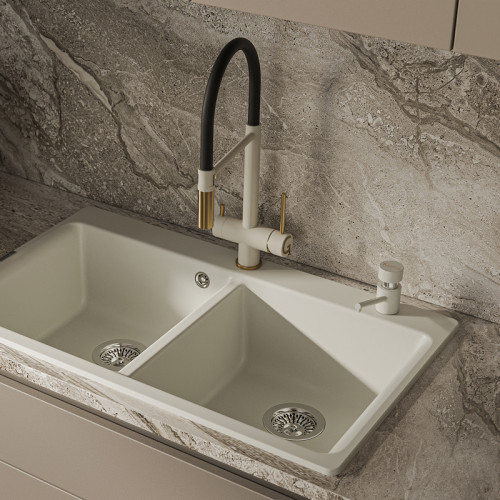 Дозатор RIVELATO, объем емкости для жидкого мыла 500 мл, отверстие для монтажа d-35 мм, цвет топаз