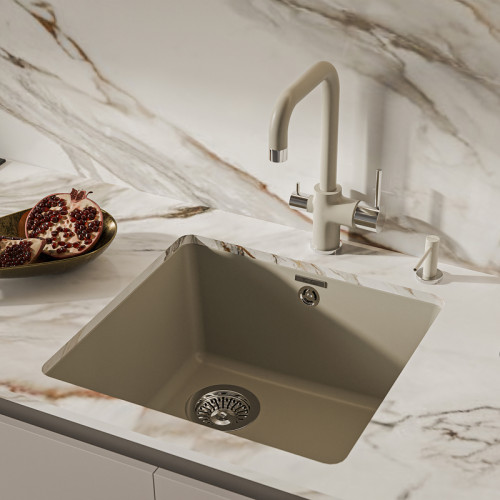 Дозатор RIVELATO, объем емкости для жидкого мыла 250 мл, отверстие для монтажа d-35 мм, цвет темно-бежевый