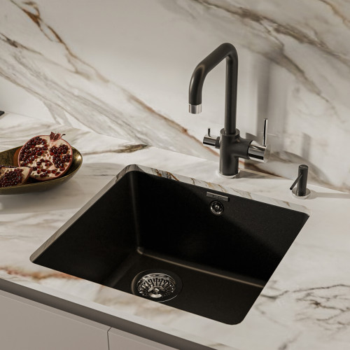 Дозатор RIVELATO, объем емкости для жидкого мыла 250 мл, отверстие для монтажа d-35 мм, цвет черный