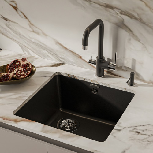 Дозатор RIVELATO, объем емкости для жидкого мыла 250 мл, отверстие для монтажа d-35 мм, цвет антрацит