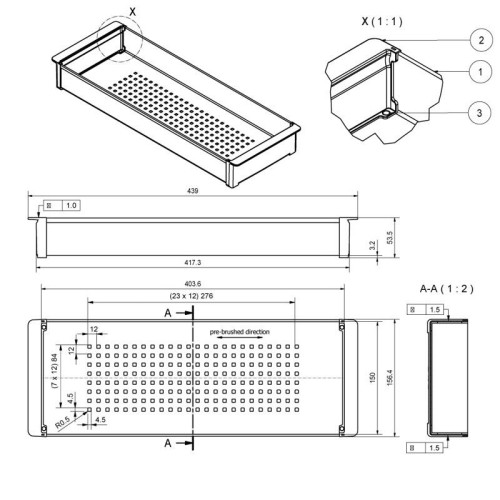 Franke 112.0066.060/ Best, Миска для суш. с ручками, нерж.ст.