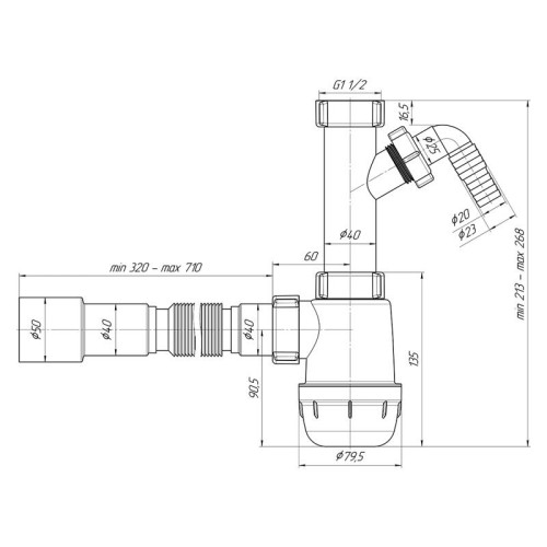 Franke 112.0443.223/ Better, Сифон, с подкл. к стир.машине