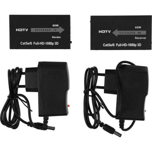 Адаптер аудио-видео Premier 5-877 HDMI (f)/RJ45 черный