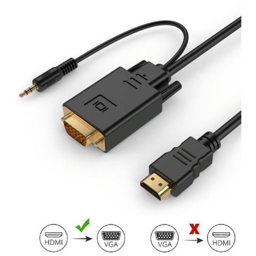 Кабель-переходник аудио-видео Premier 5-983AU HDMI (m)/VGA (m) 1.8м. черный (5-983AU 1.8)