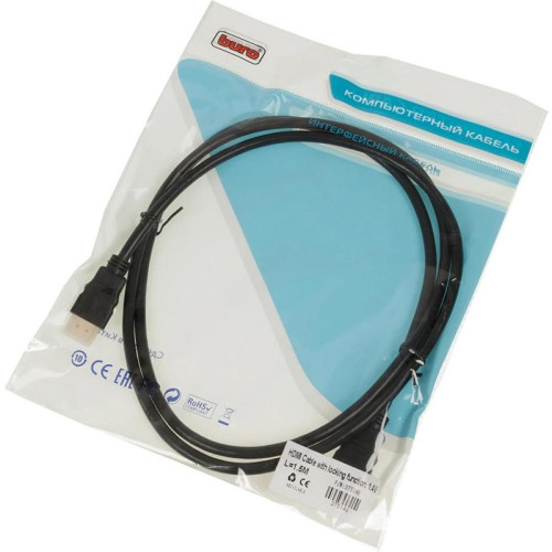 Кабель аудио-видео Buro HDMI 1.4 HDMI (m)/HDMI (m) 1.5м. позолоч.конт. черный (BHP1.5M)