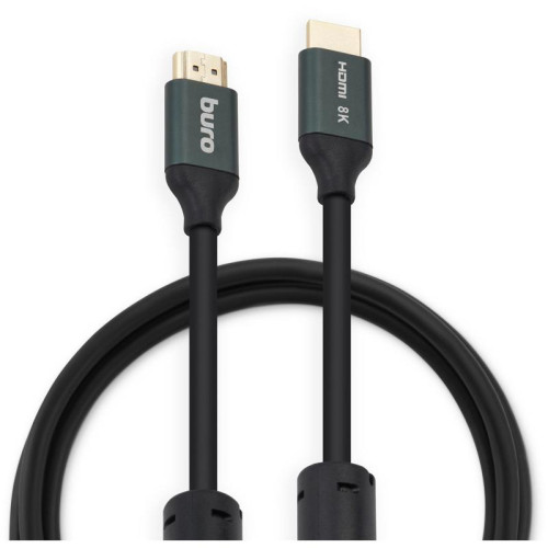 Кабель аудио-видео Buro HDMI (m)/HDMI (m) 2м. феррит.кольца позолоч.конт. черный (BHP-HDMI-2.1-2G)