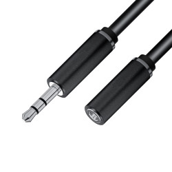 4PH Удлинитель аудио 0.5m jack 3,5mm/jack 3,5mm черный, M/F, экран, стерео, 4PH-R90258