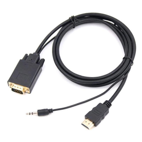 Кабель-переходник аудио-видео Premier 5-983AU HDMI (m)/VGA (m) 1.8м. черный (5-983AU 1.8)