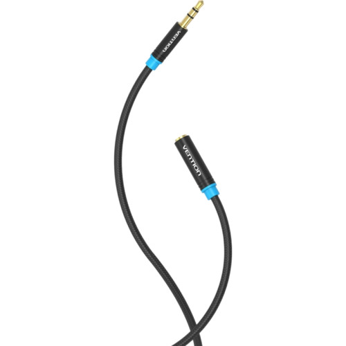 Кабель-удлинитель Vention аудио Jack 3,5 mm M/Jack 3,5 mm F - 1,5 м Тканевая оплетка