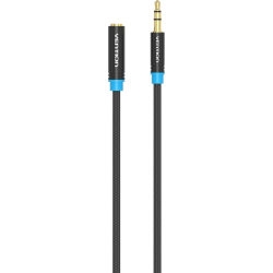 Кабель-удлинитель Vention аудио Jack 3,5 mm M/Jack 3,5 mm F - 0,5 м Тканевая оплетка