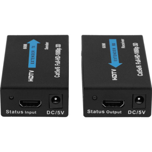 Адаптер аудио-видео Premier 5-877 HDMI (f)/RJ45 черный