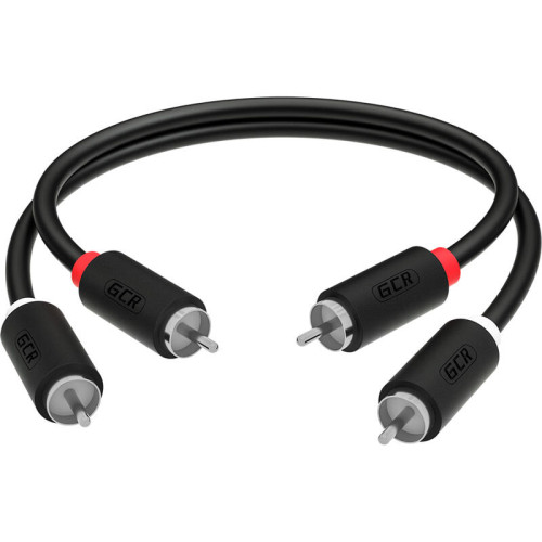 GCR Кабель 1.5m аудио 2 х RCA / 2 х RCA , черный, GCR-54126