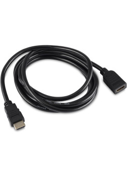 Кабель-удлинитель аудио-видео Buro HDMI (m)/HDMI (f) 2м. позолоч.конт. черный (BU-HDMI2.0-EXTND-2M)