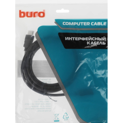 Кабель-удлинитель аудио-видео Buro HDMI (m)/HDMI (f) 3м. позолоч.конт. черный (BU-HDMI2.0-EXTND-3M)