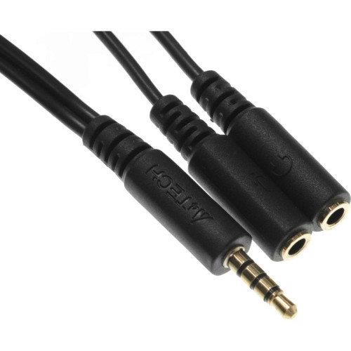 Адаптер аудио A4Tech AD-3P 2xJack 3.5 (f)/Jack 3.5 (m) 0.2м. черный