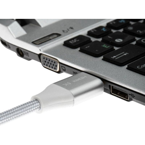 Кабель аудио-видео Cactus CS-HDMI.2.1-3 HDMI (m)/HDMI (m) 3м. позолоч.конт. серебристый