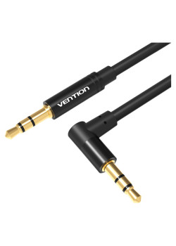 Кабель Vention аудио Jack 3,5 mm M/Jack 3,5 mm M угол 90  - 1,5м Черный