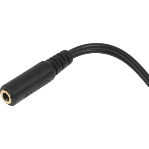 Адаптер аудио A4Tech AD-4P Jack 3.5 (f)/2xJack 3.5 (m) 0.2м. черный