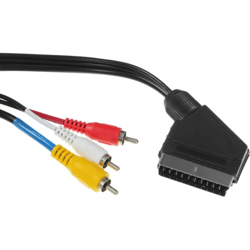 Кабель аудио-видео Ningbo SCART (m)/3хRCA (m) 3м. черный (JSC005-3)