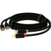 GCR Кабель 1.5m аудио 2 х RCA / 2 х RCA , GOLD, черный, GCR-53109