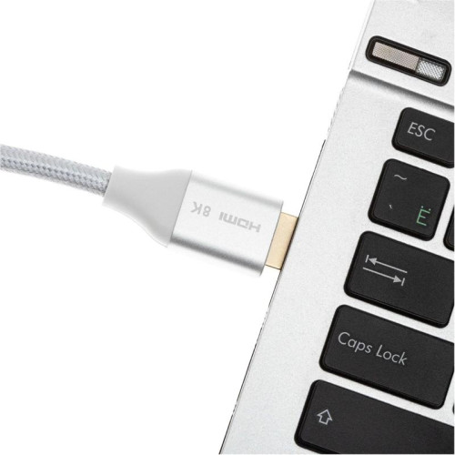 Кабель аудио-видео Cactus CS-HDMI.2.1-5 HDMI (m)/HDMI (m) 5м. позолоч.конт. серебристый