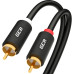 GCR Кабель 2.0m аудио 2 х RCA / 2 х RCA , GOLD, черный, GCR-53113