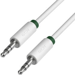 Greenconnect Кабель аудио 0.5m jack 3,5mm/jack 3,5mm белый, зеленая окантовка, ультрагибкий, 28 AWG, M/M, Premium GCR-AVC1662-0.5m, экран, стерео