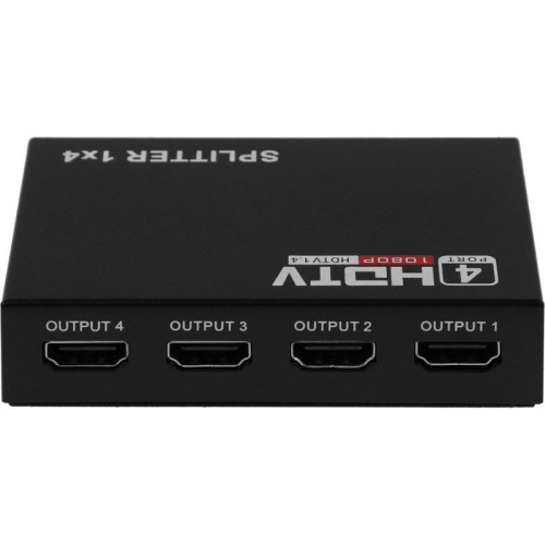 Сплиттер аудио-видео Premier 5-872-4 HDMI (f)/4xHDMI (f) черный