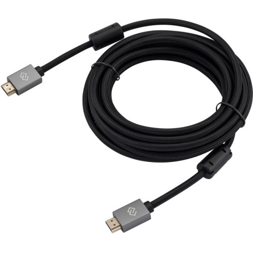 Кабель аудио-видео Digma HDMI (m)/HDMI (m) 5м. феррит.кольца позолоч.конт. черный (D-HDMI-2FF-V2.0-5M)