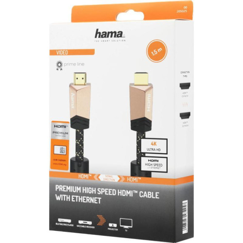 Кабель аудио-видео Hama Premium HDMI (m)/HDMI (m) 1.5м. феррит.кольца позолоч.конт. черный 5зв (00205025)
