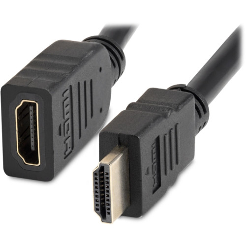 Кабель-удлинитель аудио-видео Buro HDMI (m)/HDMI (f) 2м. позолоч.конт. черный (BU-HDMI2.0-EXTND-2M)