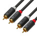 GCR Кабель 15.0m аудио 2 х RCA / 2 х RCA , GOLD, черный, GCR-53112 GCR Кабель 15.0m аудио 2 х RCA / 2 х RCA , GOLD, черный, GCR-53112