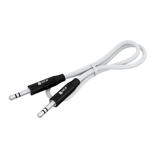 GCR Кабель 1.0m аудио jack 3.5mm/jack 3.5mm белый, AL case черный, M/M, GCR-53495