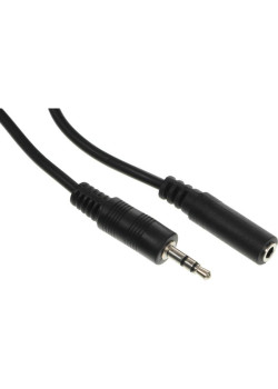 Кабель аудио Ningbo JAAC003-1 Jack 3.5 (m)/Jack 3.5 (f) 1м. черный