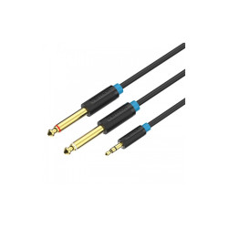 Кабель Vention аудио Jack 3,5 mm M/2Jack 6,5 mm M - 1 м