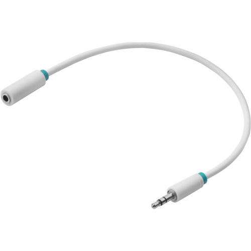 Greenconnect Удлинитель аудио 1.0m jack 3,5mm/jack 3,5mm белый, зеленая окантовка, ультрагибкий, 28AWG, M/F, Premium GCR-STM1662-1.0m, экран, стерео