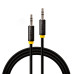 GCR Кабель 10.0m аудио jack 3,5mm/jack 3,5mm черный, желтая окантовка, ультрагибкий, M/M, Premium, экран, стерео, GCR-53818